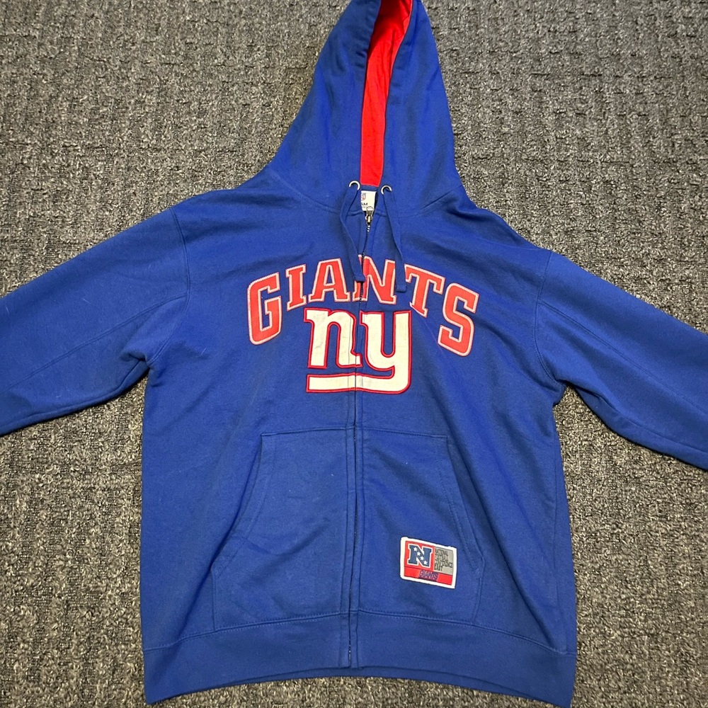 NFL NEW YORK GIANTS FOOTBALL MENS ZIP FRONT SWEATSHIRT BLUE Large Read Discripti - Picture 6 of 6